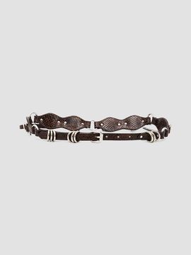 Isabel Marant Women's Bolton Snake-Embossed Leather Belt