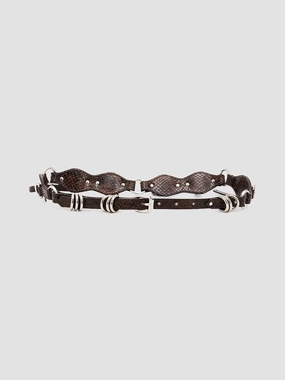 Isabel Marant Women's Bolton Snake-Embossed Leather Belt