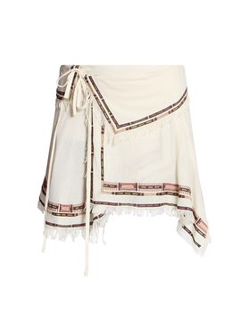 Isabel Marant Women's Feriel Silk Printed-Trim Miniskirt