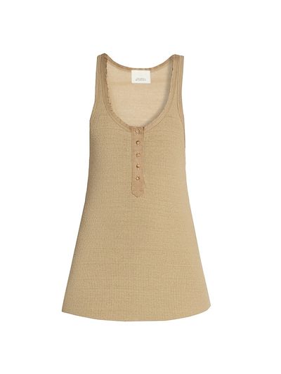 Isabel Marant Women's Helma Frayed-Trim Silk Top