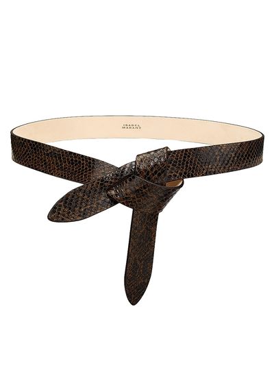 Isabel Marant Women's Lecce Reversible Snake-Embossed Leather Belt