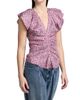 Isabel Marant Women's Lonea Floral Silk-Blend Ruched Top - 4
