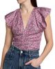 Isabel Marant Women's Lonea Floral Silk-Blend Ruched Top - 6