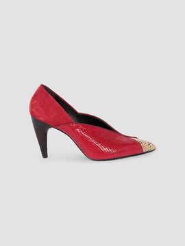 Isabel Marant Women's Luza 90MM Leather-Velvet Pumps