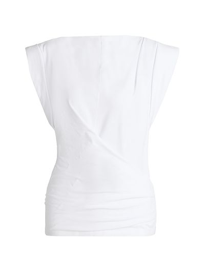 Isabel Marant Women's Maisan Draped Cotton Short-Sleeve Top