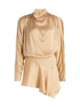 Isabel Marant Women's Neline Draped Satin Shirtdress