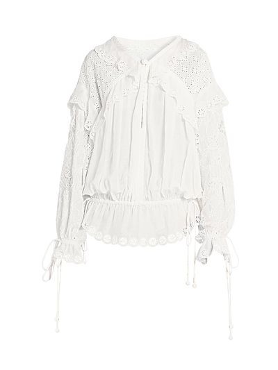 Isabel Marant Women's Nowana Eyelet Cotton-Silk Blouse