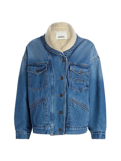 Isabel Marant Women's Pimia Sherpa-Collar Denim Jacket