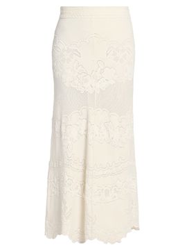 Isabel Marant Women's Sanaya Cotton Lace Maxi Skirt