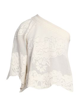 Isabel Marant Women's Shilo Cotton Lace One-Shoulder Blouse