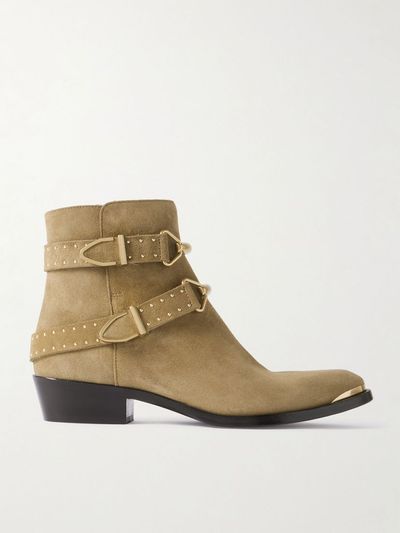 ISABEL MARANT Zalya buckled studded suede ankle boots