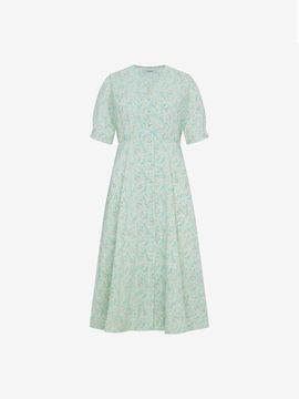 ISABEY Floral Pattern V-Neck Dress (VKOAE2559)