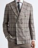 ISAIA ISAIA Overcheck Matte Effect Double Breasted Wool & Silk Jacket - 1
