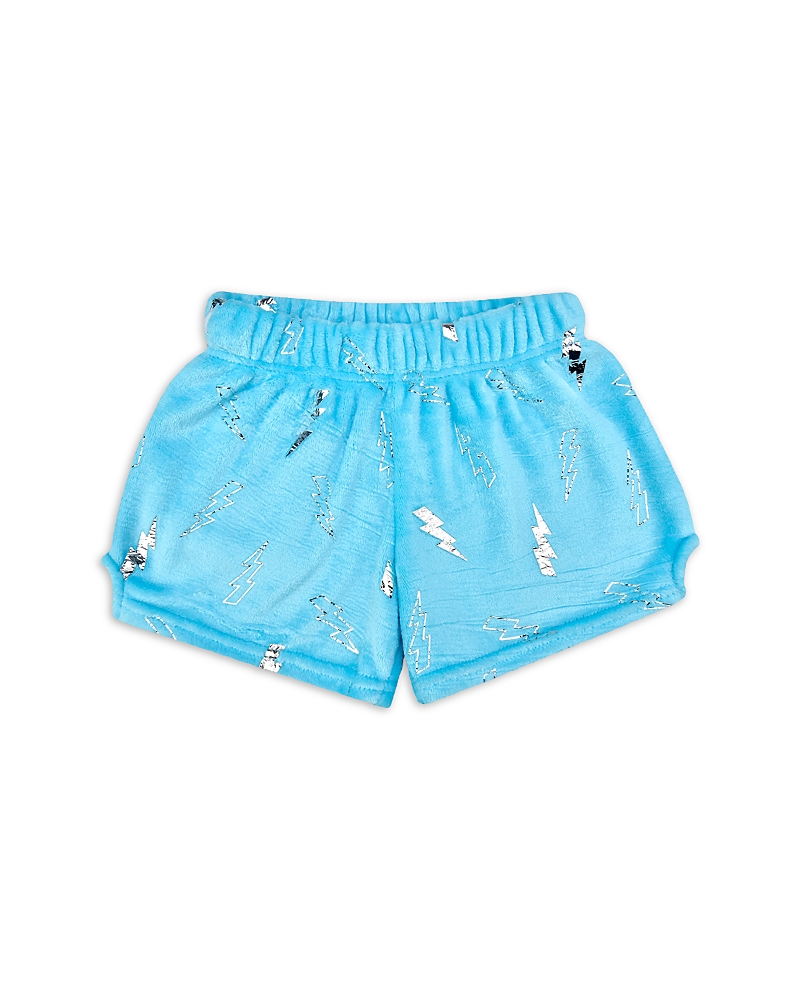 Iscream Iscream Girls' Blue Foil Lightning Plush Shorts