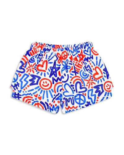 Iscream Iscream Girls' Corey Paige Red, White & Blue Plush Shorts