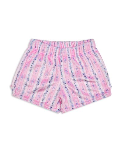 Iscream Iscream Girls' Floral Stripes Plush Shorts