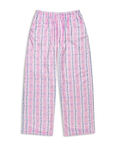 Iscream Iscream Girls' Floral Stripes Printed Plush Pants