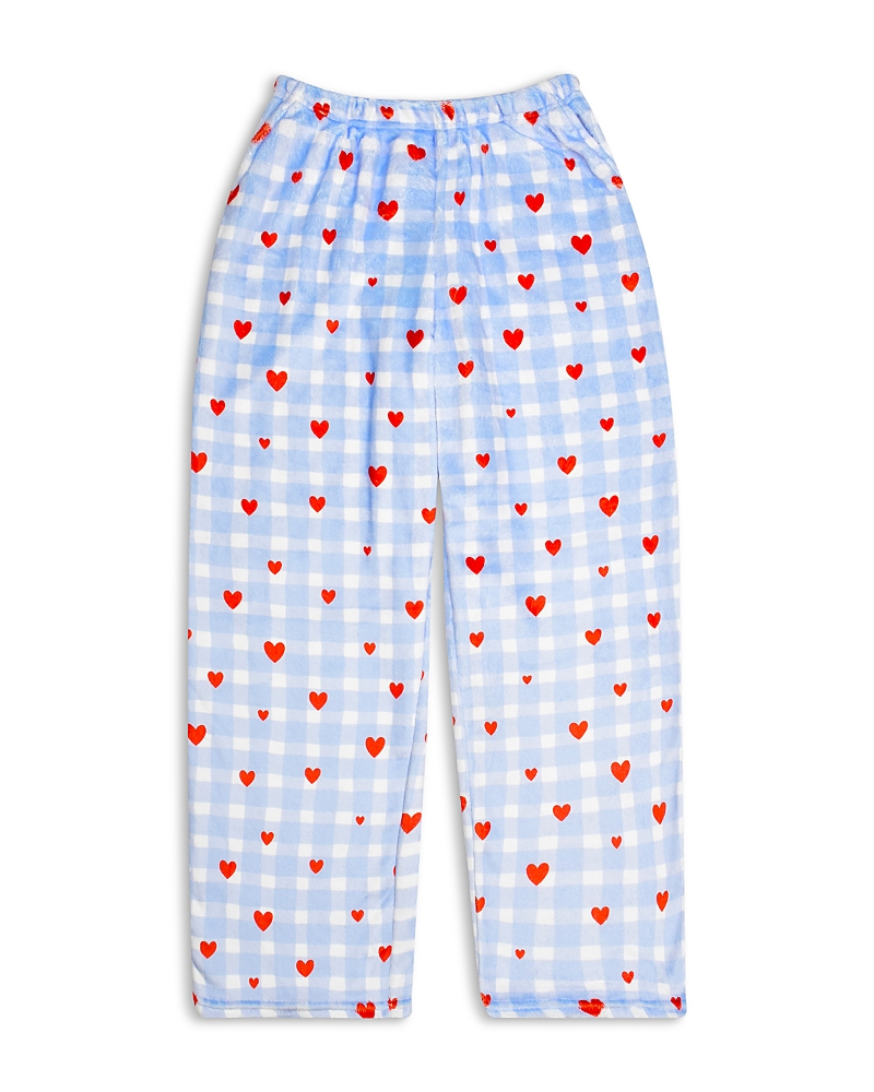 Iscream Iscream Girls' Gingham Hearts Printed Plush Pants