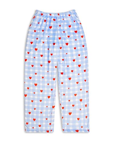 Iscream Iscream Girls' Gingham Hearts Printed Plush Pants