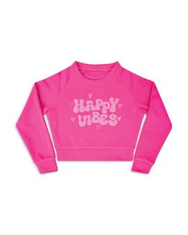 Iscream Iscream Girls' Happy Vibes Basic Crewneck Sweatshirt