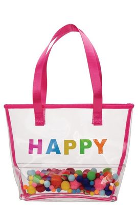Iscream Iscream Kids' Happy Pompom Clear Tote