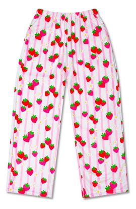 Iscream Iscream Kids' Strawberry Stripes Plush Pajama Pants