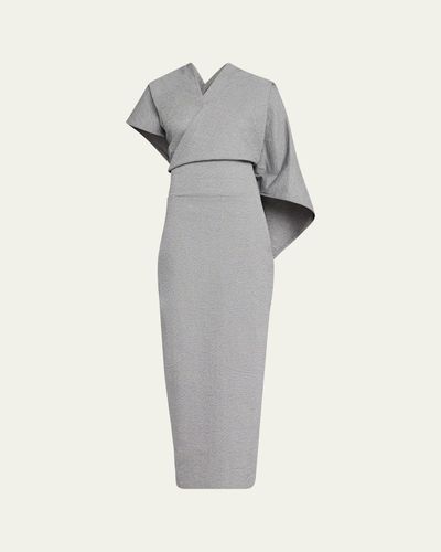 Issey Miyake Allow Sculptural Cape Maxi Dress