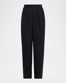 Issey Miyake Honest Ensemble Wool-Blend Pleated Trousers