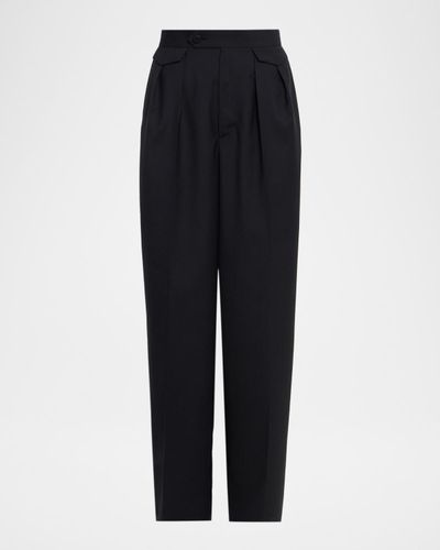 Issey Miyake Honest Ensemble Wool-Blend Pleated Trousers