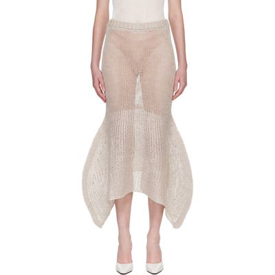 ISSEY MIYAKE ISSEY MIYAKE Beige Panini Pulled Maxi Skirt