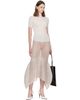 ISSEY MIYAKE ISSEY MIYAKE Beige Panini Pulled Maxi Skirt - 4