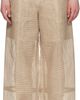 ISSEY MIYAKE ISSEY MIYAKE Beige Papyrus Trousers - 1