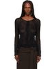 ISSEY MIYAKE ISSEY MIYAKE Black Chiffon Twist Cardigan - 1