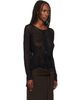ISSEY MIYAKE ISSEY MIYAKE Black Chiffon Twist Cardigan - 2