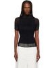 ISSEY MIYAKE ISSEY MIYAKE Black Chiffon Twist T-shirt - 1