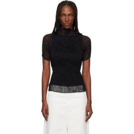 ISSEY MIYAKE ISSEY MIYAKE Black Chiffon Twist T-shirt