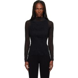 ISSEY MIYAKE ISSEY MIYAKE Black Chiffon Twist Top
