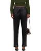 ISSEY MIYAKE ISSEY MIYAKE Black Glossed Metal Pleats Trousers - 1