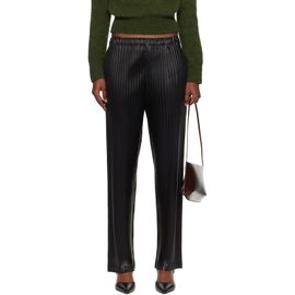ISSEY MIYAKE ISSEY MIYAKE Black Glossed Metal Pleats Trousers