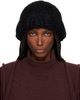 ISSEY MIYAKE ISSEY MIYAKE Black November Silk Mohair Beanie - 1