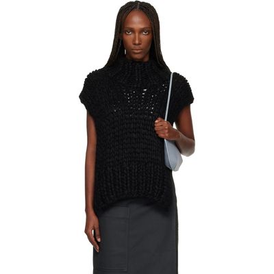 ISSEY MIYAKE ISSEY MIYAKE Black November Silk Mohair Hand-Knit Vest