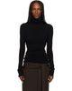 ISSEY MIYAKE ISSEY MIYAKE Black October Cotton Baguette Turtleneck - 1