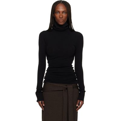 ISSEY MIYAKE ISSEY MIYAKE Black October Cotton Baguette Turtleneck