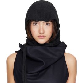 ISSEY MIYAKE ISSEY MIYAKE Black Silk Cashmere Balaclava Cap