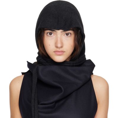 ISSEY MIYAKE ISSEY MIYAKE Black Silk Cashmere Balaclava Cap