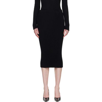 ISSEY MIYAKE ISSEY MIYAKE Black Spongy Midi Skirt