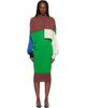 ISSEY MIYAKE ISSEY MIYAKE Brown & Green November Sleeves Collection Midi Dress - 1