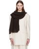 ISSEY MIYAKE ISSEY MIYAKE Brown Cashmere Knit Stole Scarf - 1