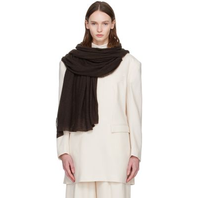 ISSEY MIYAKE ISSEY MIYAKE Brown Cashmere Knit Stole Scarf