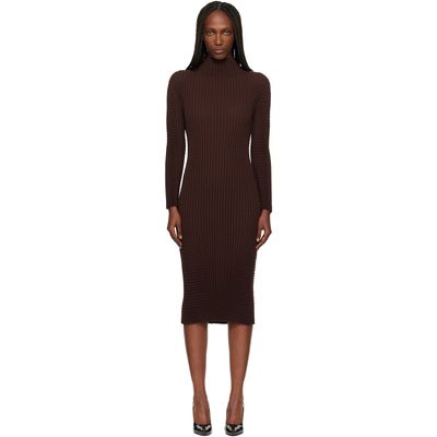 ISSEY MIYAKE ISSEY MIYAKE Brown October Spongy-58 Midi Dress